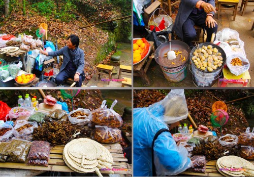 local ladies selling organic products in Xinchang