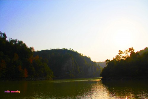 Sunset in Tianzhu Wonderland Scenic Area in Xinchang