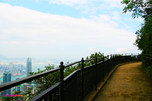 Walking towards the end of the fairy bridge in Victoria Trail, Hongkong